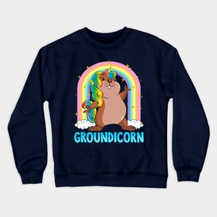 Groundhog Day Groundicorn Unicorn Cute Girly Crewneck Sweatshirt